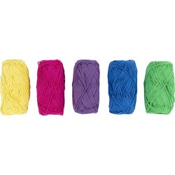 Bomuldsgarn, nr. 8/4, L: 5x50 M, colorful, 5x20 g/ 1 pk.