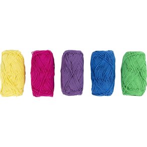 Bomuldsgarn, nr. 8/4, L: 5x50 M, colorful, 5x20 g/ 1 pk.