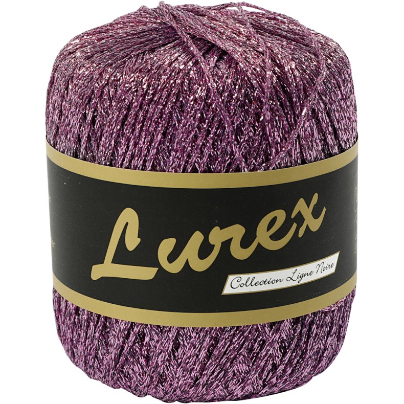 Lurex Garn, L: 160 m, lilla, 25 g/ 1 ngl.