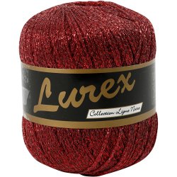Lurex Garn, L: 160 M, r&oslash;d, 25 g/ 1 ngl.