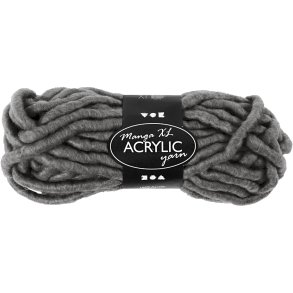 XL Kæmpegarn af Polyacryl, L: 17 M, str. manga, grå, 200 g/ 1 ngl.