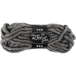 XL K&aelig;mpegarn af Polyacryl, L: 17 M, str. manga, gr&aring;, 200 g/ 1 ngl.