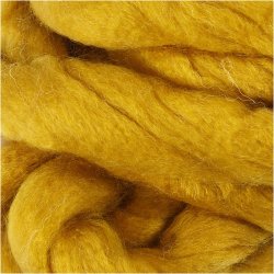 XL K&aelig;mpegarn af Polyacryl/Uld, L: 15 M, str. mega, m&oslash;rk gul, 300 g/ 1 ngl.