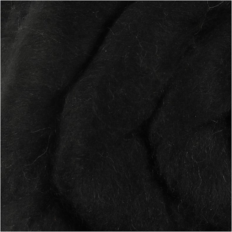 XL K&aelig;mpegarn af Polyacryl/Uld, L: 15 M, str. mega, sort, 300 g/ 1 ngl.