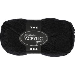 Fantasia Polyacrylgarn, L: 80 m, pind 4,5-5, sort, 50 g/ 1 ngl.