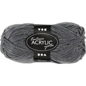 Fantasia Polyacrylgarn, L: 80 M, pind 4,5-5, gr&aring;, 50 g/ 1 ngl.