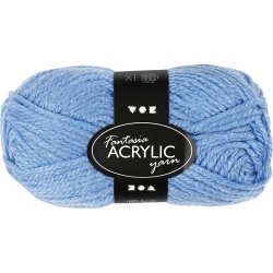 Fantasia Polyacrylgarn, L: 80 m, pind 4,5-5, bl&aring;, 50 g/ 1 ngl.