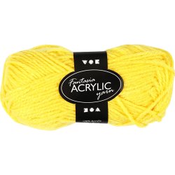 Fantasia Polyacrylgarn, L: 80 m, pind 4,5-5, gul, 50 g/ 1 ngl.
