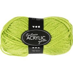 Fantasia Polyacrylgarn, L: 80 m, pind 4,5-5, lys gr&oslash;n, 50 g/ 1 ngl.