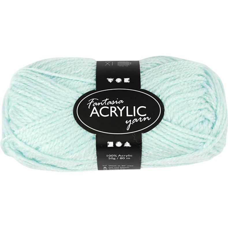 Fantasia Polyacrylgarn, L: 80 M, pind 4,5-5, mint gr&oslash;n, 50 g/ 1 ngl.