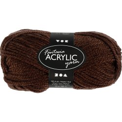Fantasia Polyacrylgarn, L: 80 m, pind 4,5-5, brun, 50 g/ 1 ngl.