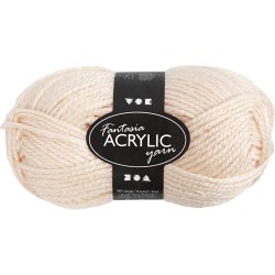 Fantasia Polyacrylgarn, L: 80 m, pind 4,5-5, lys pudder, 50 g/ 1 ngl.