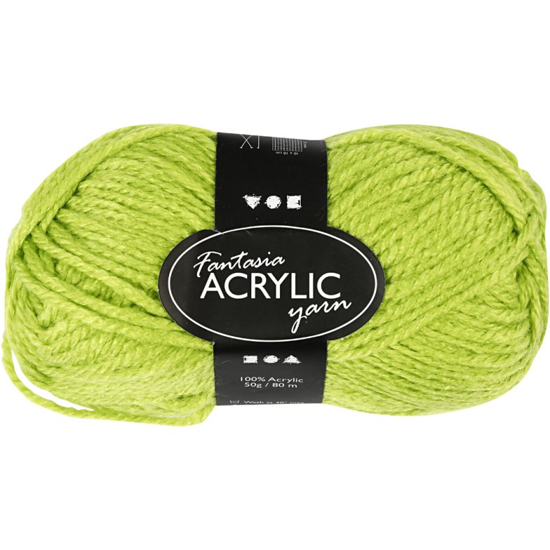 Fantasia Polyacrylgarn, L: 80 M, lys gr&oslash;n, 50 g/ 1 ngl.