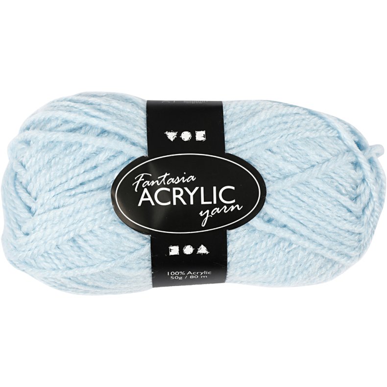 Fantasia Polyacrylgarn, L: 80 M, lysebl&aring;, 50 g/ 1 ngl.