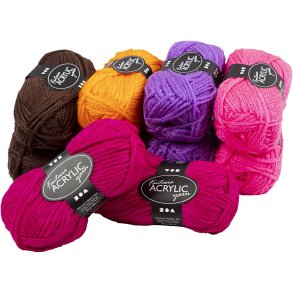 Fantasia Polyacrylgarn, L: 80 M, ass. farver, 10x50 g/ 1 pk.