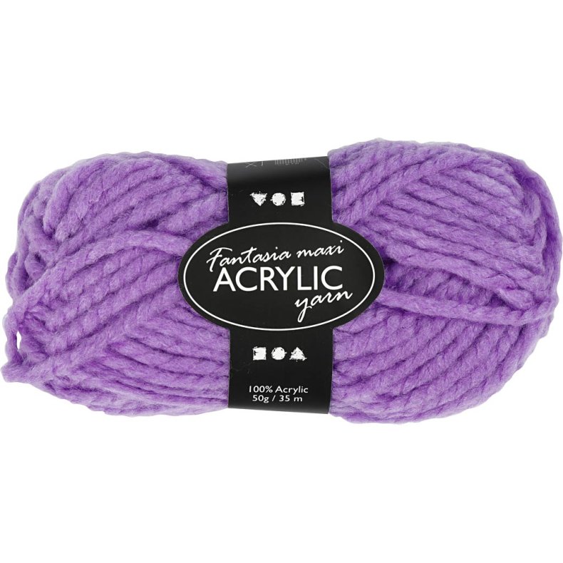 Fantasia Polyacrylgarn, L: 35 M, pind 9-10, lilla, 50 g/ 1 ngl.