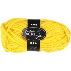 Fantasia Polyacrylgarn, L: 35 m, pind 9-10, gul, 50 g/ 1 ngl.