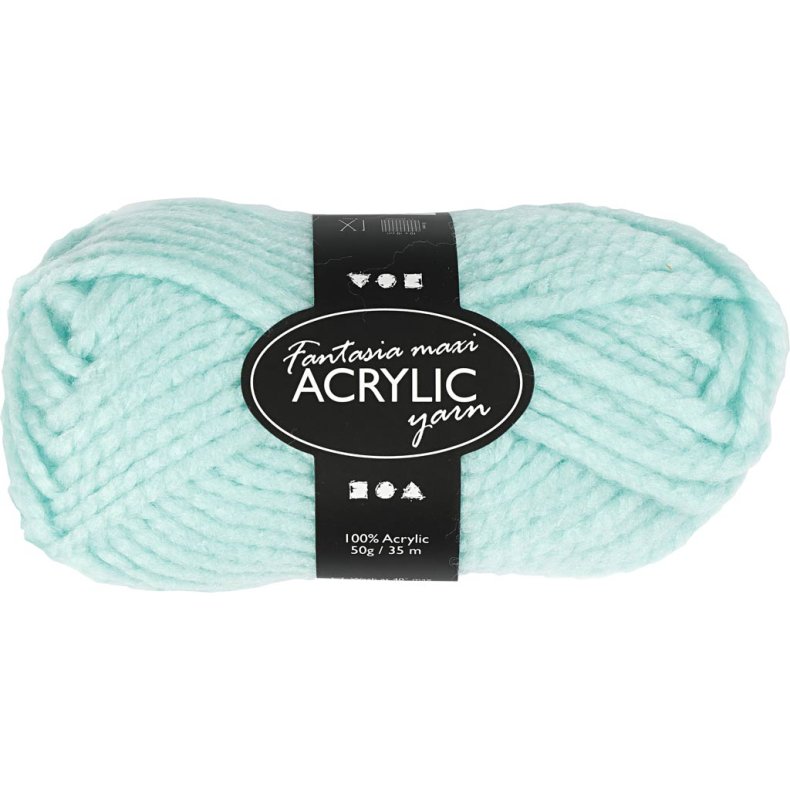 Fantasia Polyacrylgarn, L: 35 M, pind 9-10, mint gr&oslash;n, 50 g/ 1 ngl.