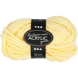 Fantasia Polyacrylgarn, L: 35 m, pind 9-10, lys gul, 50 g/ 1 ngl.