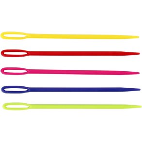 Strikkenål, L: 7 cm, ass. farver, 5 stk./ 1 pk.