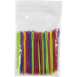 Strikken&aring;l, L: 7 cm, ass. farver, 50 stk./ 1 pk.