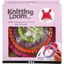 Strikkeringe, diam. 12-17-22-27 cm, 1 s&aelig;t