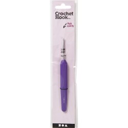 H&aelig;klen&aring;l, nr. 3, L: 13,3 cm, str. 3 mm, lilla, 1 stk.