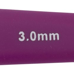 H&aelig;klen&aring;l, nr. 3, L: 13,3 cm, str. 3 mm, lilla, 1 stk.