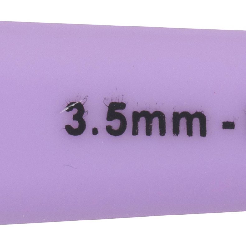 H&aelig;klen&aring;l, nr. 3,5, L: 13,3 cm, str. 3,5 mm, lys lilla, 1 stk.