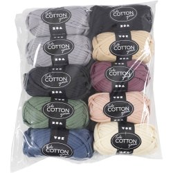 Tubegarn, L: 45 M, Farve kan variere, ass. farver, 10x100 g/ 1 pk.