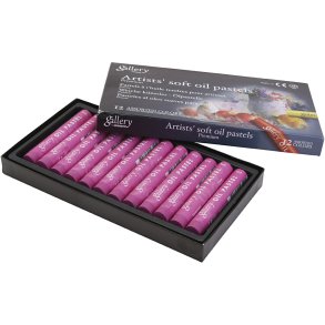 Gallery Oliepastel, L: 7 cm, diam. 11 mm, tykkelse 11 mm, purpur, 12 stk./ 1 pk.