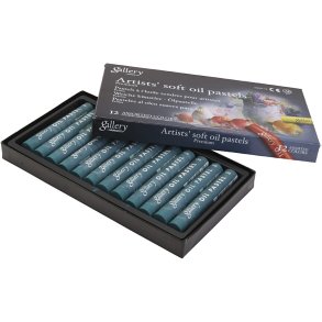 Gallery Oliepastel, L: 7 cm, diam. 11 mm, tykkelse 11 mm, malachite green (180), 12 stk./ 1 pk.