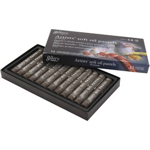 Gallery Oliepastel, L: 7 cm, diam. 11 mm, tykkelse 11 mm, burnt umber, 12 stk./ 1 pk.