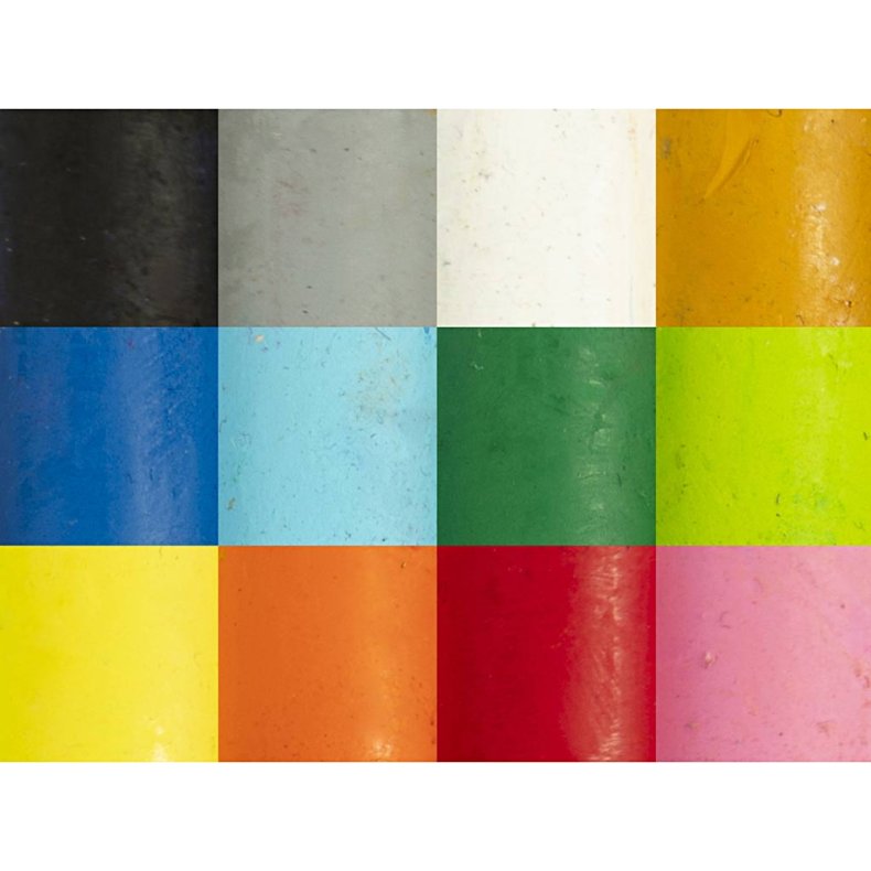 Oliepastel, L: 7 cm, tykkelse 11 mm, standardfarver, 12 stk./ 1 pk.
