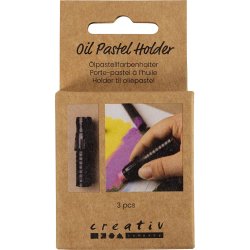 Holder til oliepastel, L: 6,2 cm, diam. 1 cm, sort, 3 stk./ 1 stk.