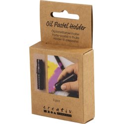 Holder til oliepastel, L: 6,2 cm, diam. 1 cm, sort, 3 stk./ 1 stk.