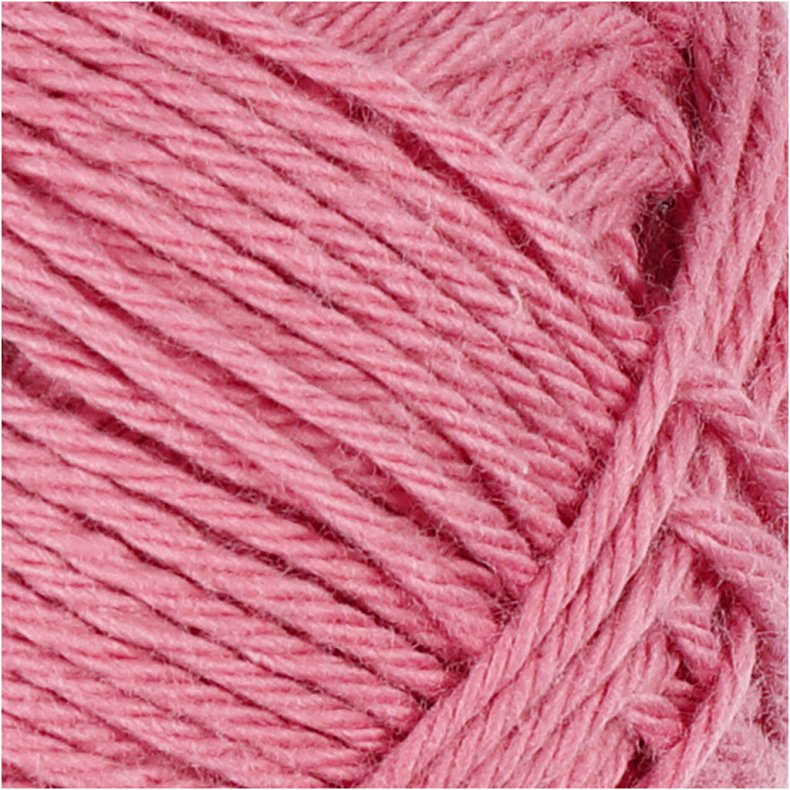 Bomuldsgarn, nr. 8/4, L: 170 M, m&oslash;rk rosa, 50 g/ 1 ngl.