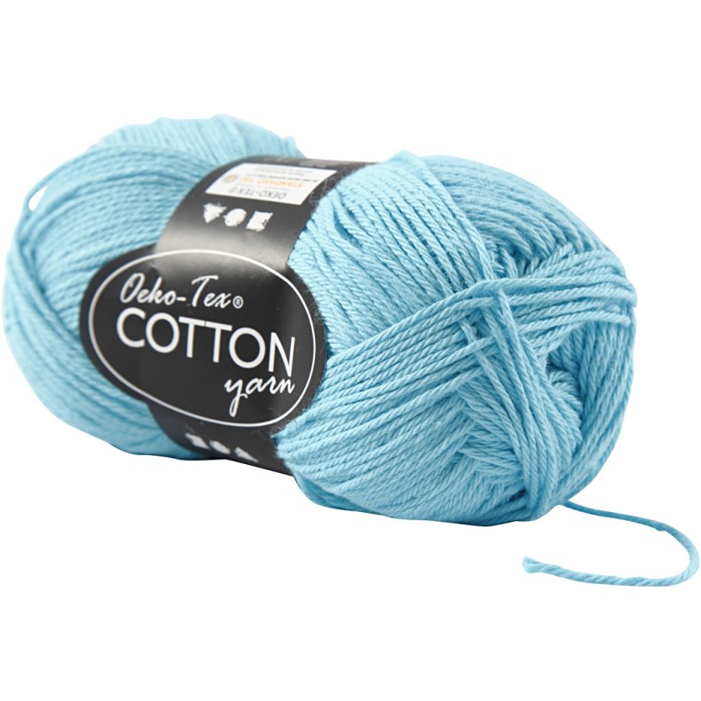 Bomuldsgarn, nr. 8/4, L: 170 M, turkis, 50 g/ 1 ngl.
