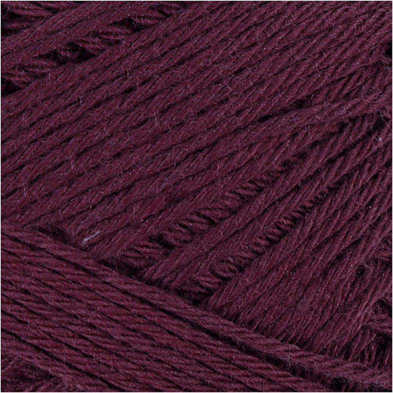 Bomuldsgarn, nr. 8/4, L: 170 M, blomme, 50 g/ 1 ngl.