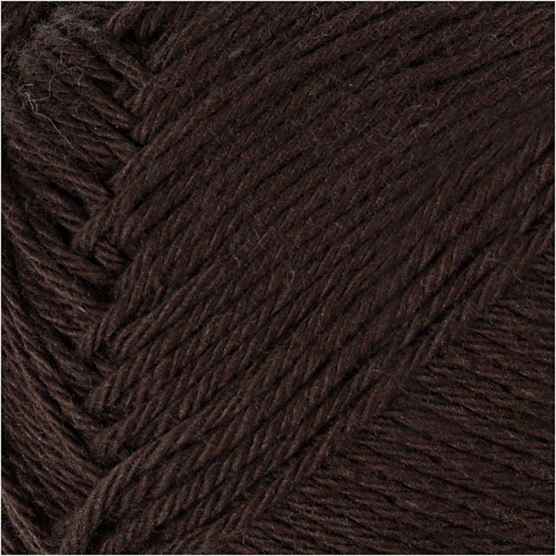 Bomuldsgarn, nr. 8/4, L: 170 M, m&oslash;rk brun, 50 g/ 1 ngl.