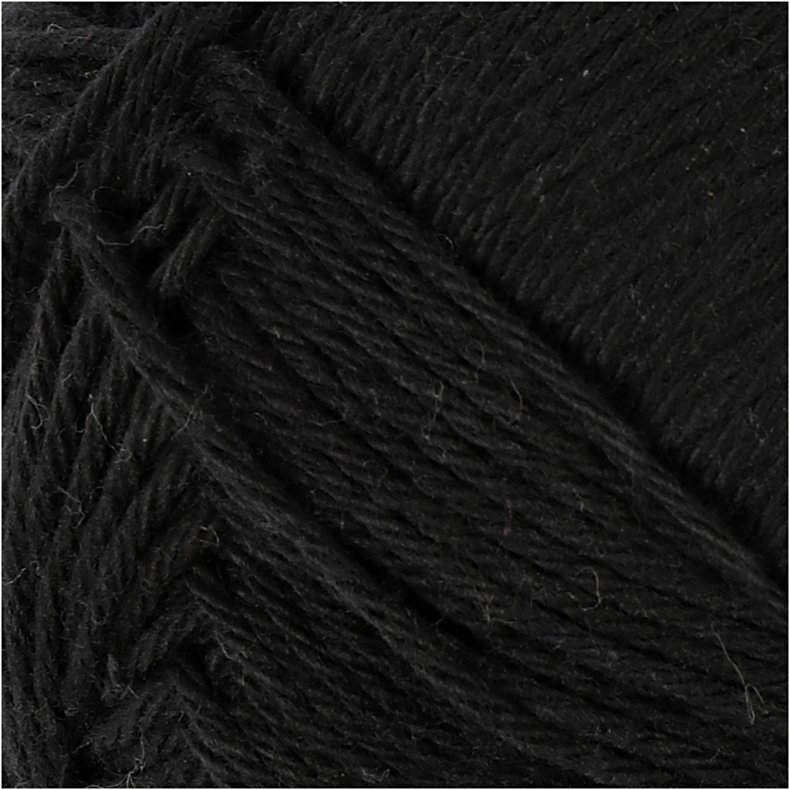 Bomuldsgarn, nr. 8/4, L: 170 M, sort, 50 g/ 1 ngl.