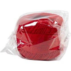 Merceriseret bomuldsgarn, n&aring;l 2-2,5, r&oslash;d, 125 m, 20 g/ 1 ngl.