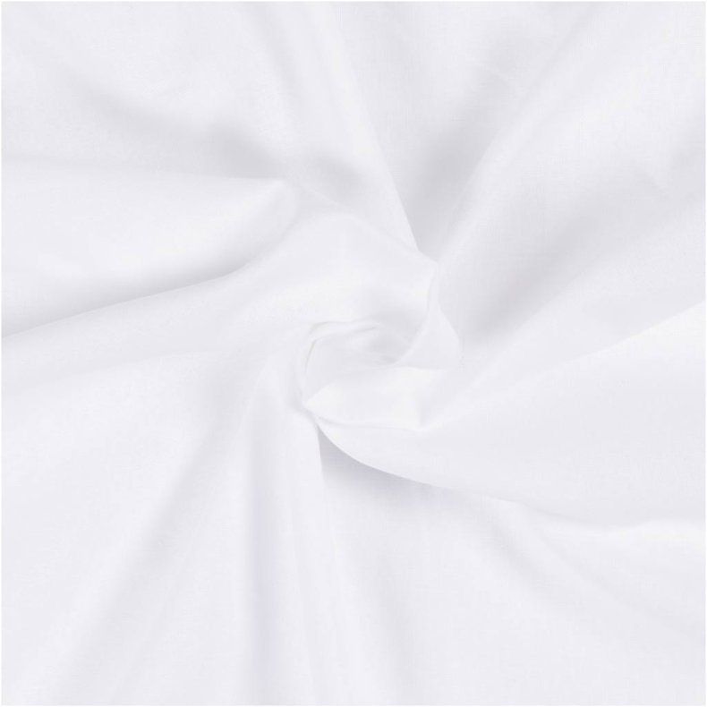 Stof, B: 145 cm, 140 g, hvid, 10 m/ 1 rl.