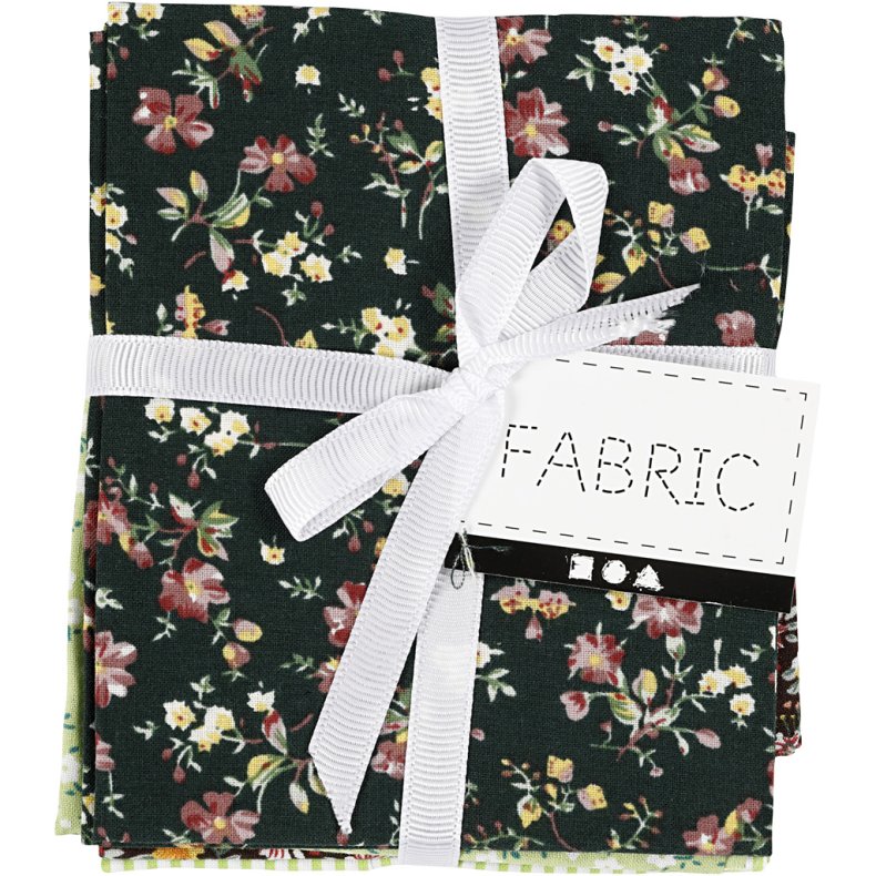 Patchworkstof, str. 45x55 cm, 100 g, gr&oslash;n, 4 stk./ 1 bdt.