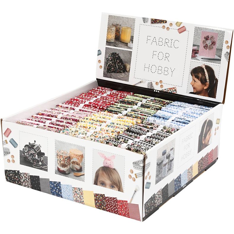 Patchworkstof, str. 45x55 cm, 100 g, ass. farver, 48 bdt./ 1 pk.