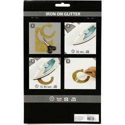 Strygestof, A5, ark 148x210 mm, glitter, guld, 1 ark