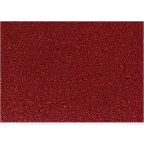 Strygestof, A5, ark 148x210 mm, glitter, rød, 1 ark