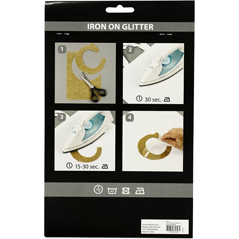 Strygestof, A5, ark 148x210 mm, glitter, r&oslash;d, 1 ark