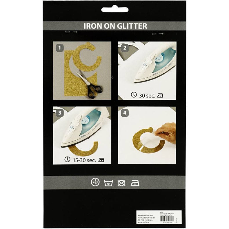 Strygestof, A5, ark 148x210 mm, glitter, lysebl&aring;, 1 ark