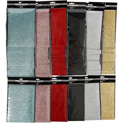 Strygestof, ark 148x210 mm, glitter, ass. farver, 6x10 ark/ 1 pk.